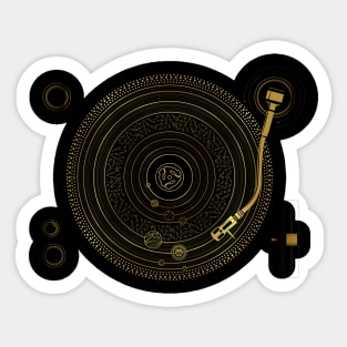 Space DJ - Solar System EDM Turntable print Sticker